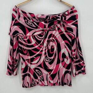 Y2K Retro Funky 3/4 Length Sleeve Printed Blouse